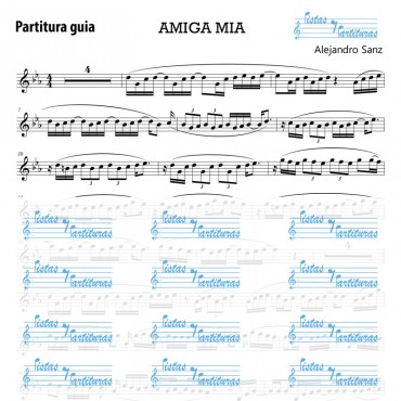 Pista Y Partituras Amiga mia - Alejandro Sanz