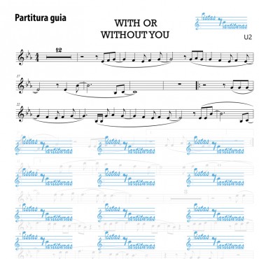 Pista Y Partituras With Or Without You - U2