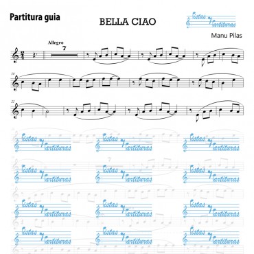 Pista Y Partituras Bella Ciao - La casa de papel