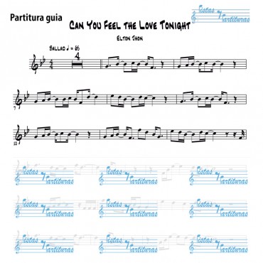 Pista Y Partituras Can You Feel The Love Tonight - Elton John