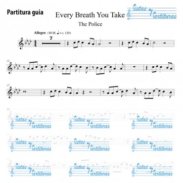 Pista y Partituras Every Breath You Take - The Police