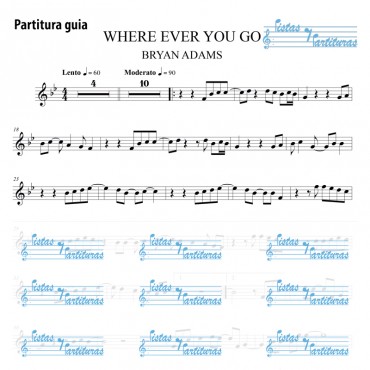 Pista Y Partituras - Where Ever You Go - Bryan Adams