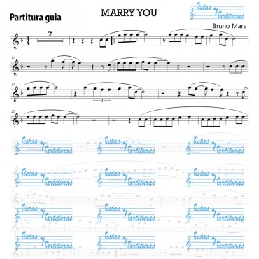 Pista Y Partituras Marry You - Bruno Mars